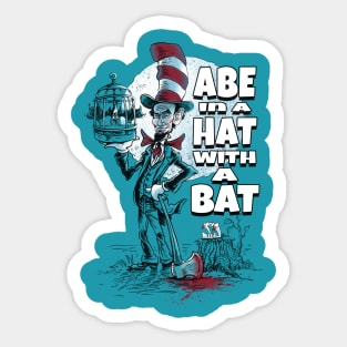 Abe in a Hat with a Bat Sticker